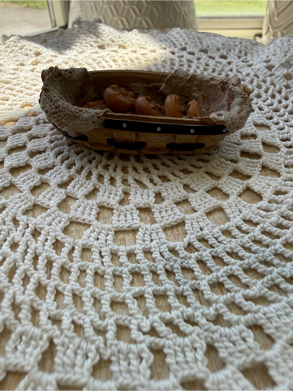 Handcrafted Cream Crochet Table Doily - Decorative Home Accent